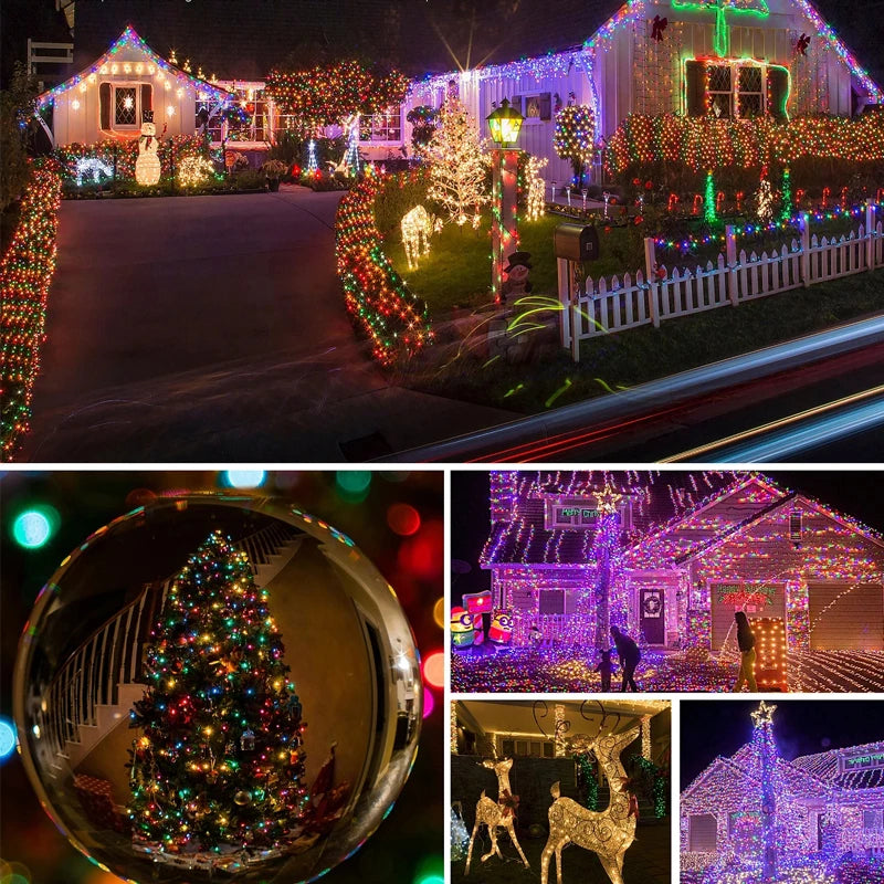 🎄✨ ¡Luces Navideñas Multicolor con Panel Solar! ✨🎄